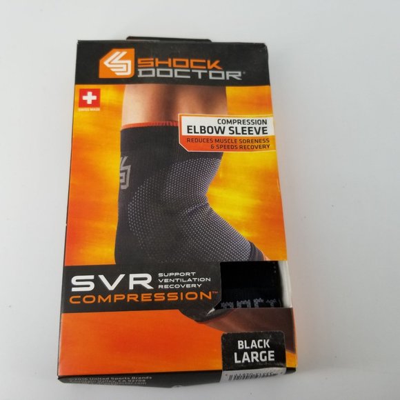 Shock Dr Elbow SVR Support Compression Sleeve L 10.25" - 11.25" Black Swiss NEW - Picture 5 of 10